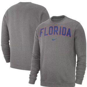 Men's Nike Heather Gray Florida Gators Club Fleece Sweatshirt Medium NWT